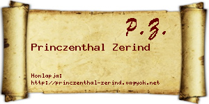 Princzenthal Zerind névjegykártya